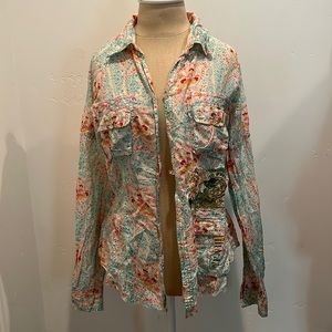 Johnny Was Yellowfield 8 Long Sleeve Button-up